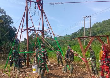 Jembatan Gantung Garuda di Tanggamus Capai 45 Persen, TNI Prioritaskan Akses